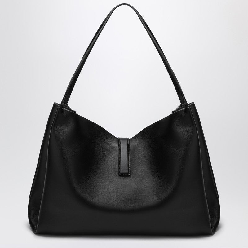 Ferragamo Large Black Leather Tote Bag Black