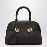 Ferragamo Hug M Leather Handbag Brown