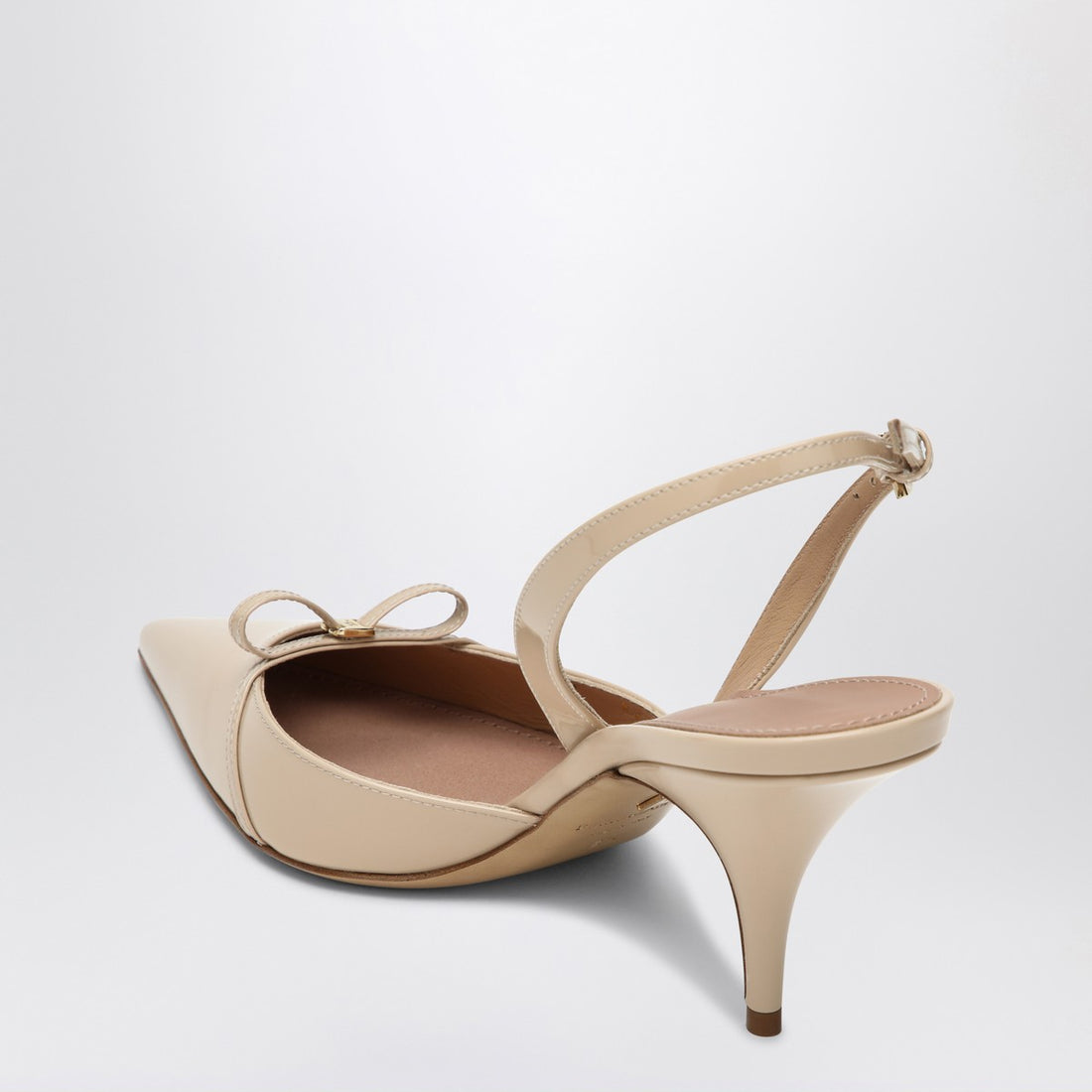 Ferragamo Powdery Patent Leather Slingback Pumps with Mini Bow Black