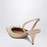 Ferragamo Powdery Patent Leather Slingback Pumps with Mini Bow Black