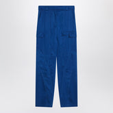 Ferragamo Electric Blue Lyocell Cargo Trousers Blue