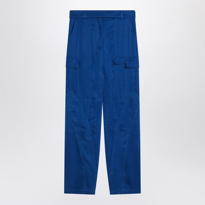 Ferragamo Electric Blue Lyocell Cargo Trousers Blue