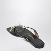 Ferragamo Mini Bow Leather Flip-Flops Black and Powdery black