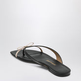 Ferragamo Mini Bow Leather Flip-Flops Black & Nude black