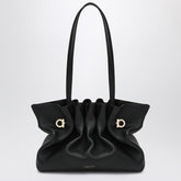Ferragamo Soft-Bag Small Black Leather Shoulder Bag Black