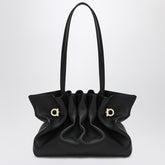 Ferragamo Soft-Bag Small Black Leather Shoulder Bag Black