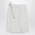 Ferragamo White Cotton Blend Wrap Skirt with Flap Pocket White