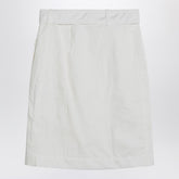 Ferragamo White Cotton Blend Wrap Skirt with Flap Pocket White
