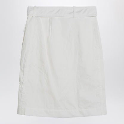 Ferragamo White Cotton Blend Wrap Skirt with Flap Pocket White