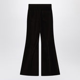 Ferragamo Espresso Cotton Flared Trousers Brown