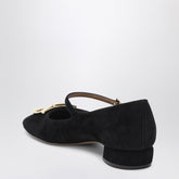 Ferragamo Gancini Heeled Suede Ballerina Black black