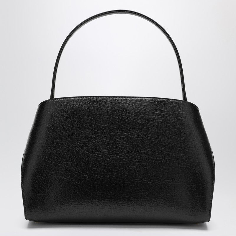 Ferragamo Black and Brown Leather Hug M Shoulder Bag Black