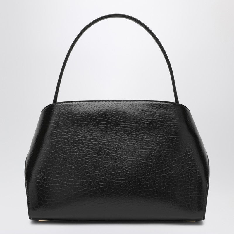Ferragamo Black Leather Hug M Shoulder Bag Brown