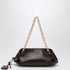 Ferragamo Shoulder Bag S in Dark Brown Leather with Gold Gancini Handle Brown