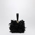 Ferragamo Mini Satin Clutch with Organza Flowers Black