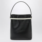 Ferragamo Bucket Bag with Bow Black Leather Black