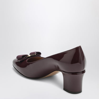 Ferragamo Vara Bow Patent Pumps Burgundy