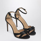 Ferragamo Vara Bow Suede Sandals Black