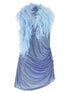 Giuseppe Di Morabito Dress With Removable Crystals And Feathers Light blue