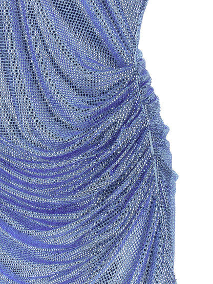 Giuseppe Di Morabito Dress With Removable Crystals And Feathers Light blue