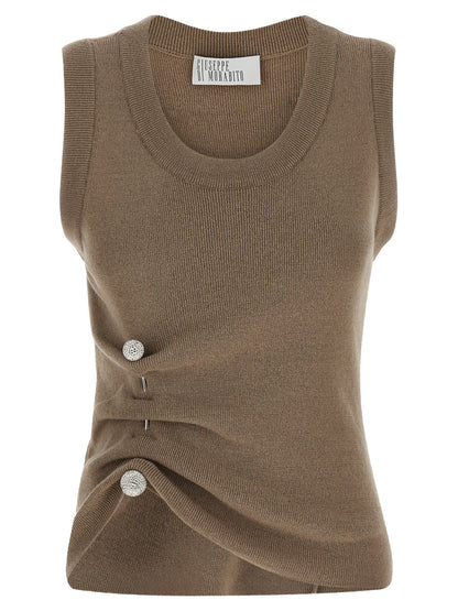 Giuseppe Di Morabito Jewel Brooch Top Beige