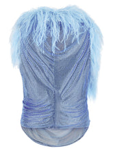 Giuseppe Di Morabito Mesh And Feather Top Light Blue