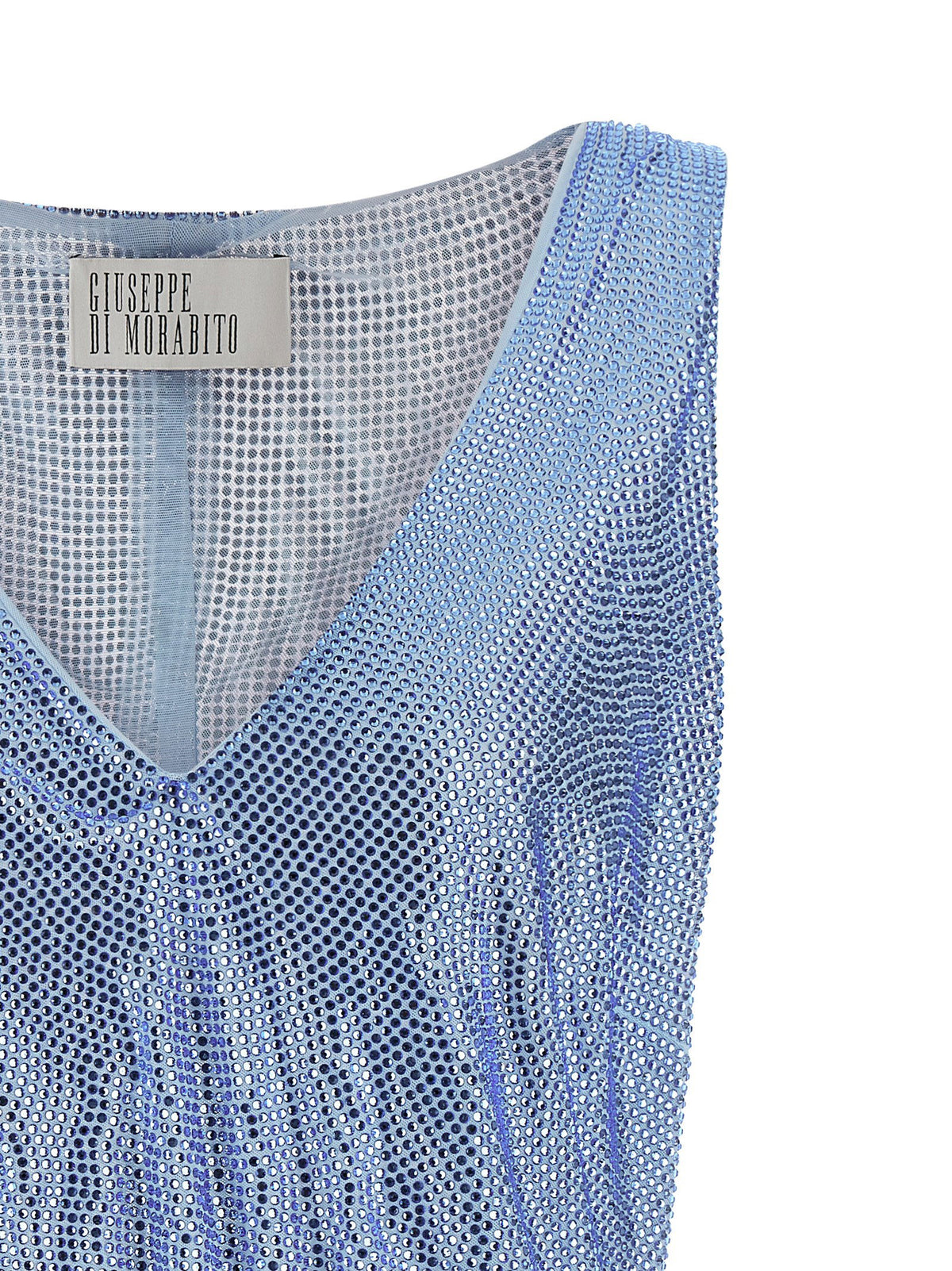 Giuseppe Di Morabito Mesh And Feather Top Light Blue