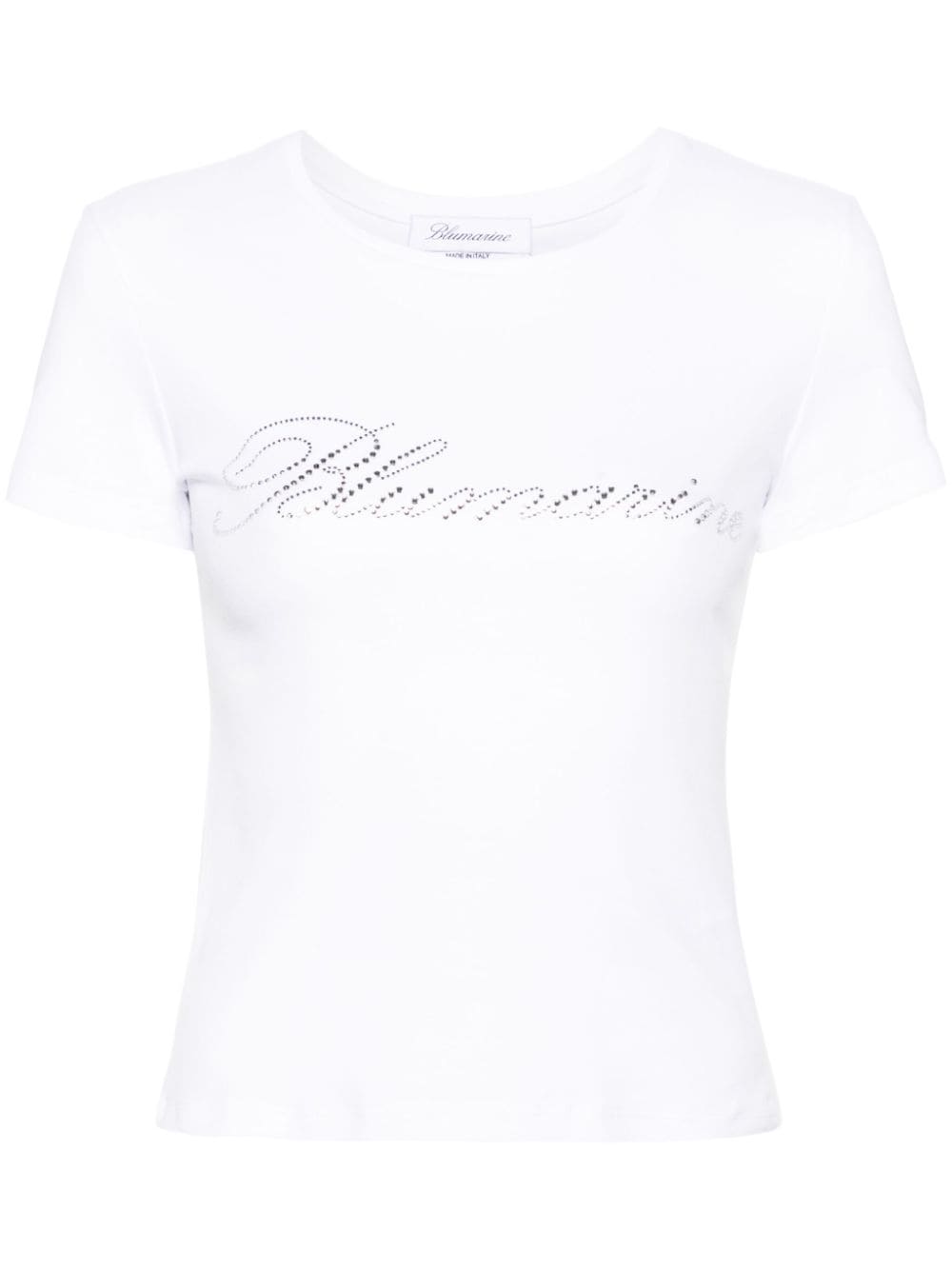 Blumarine rhinestone-logo T-shirt White 