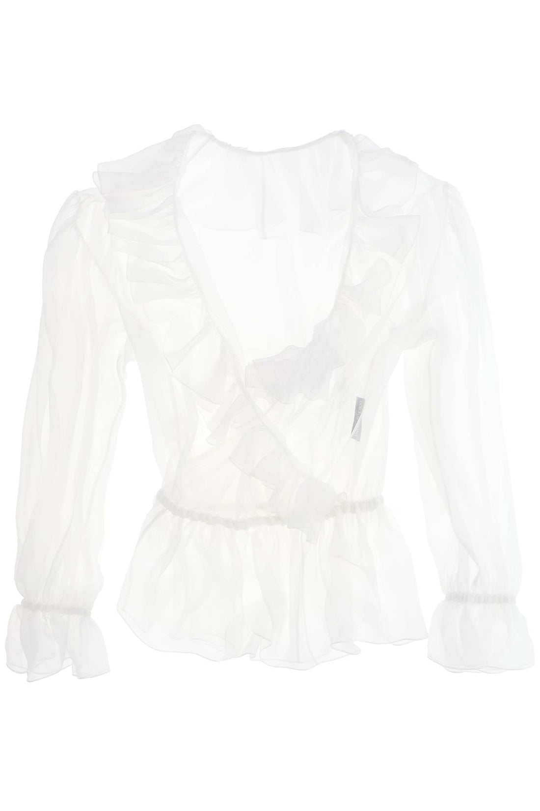 silk chiffon blouse with ruffles