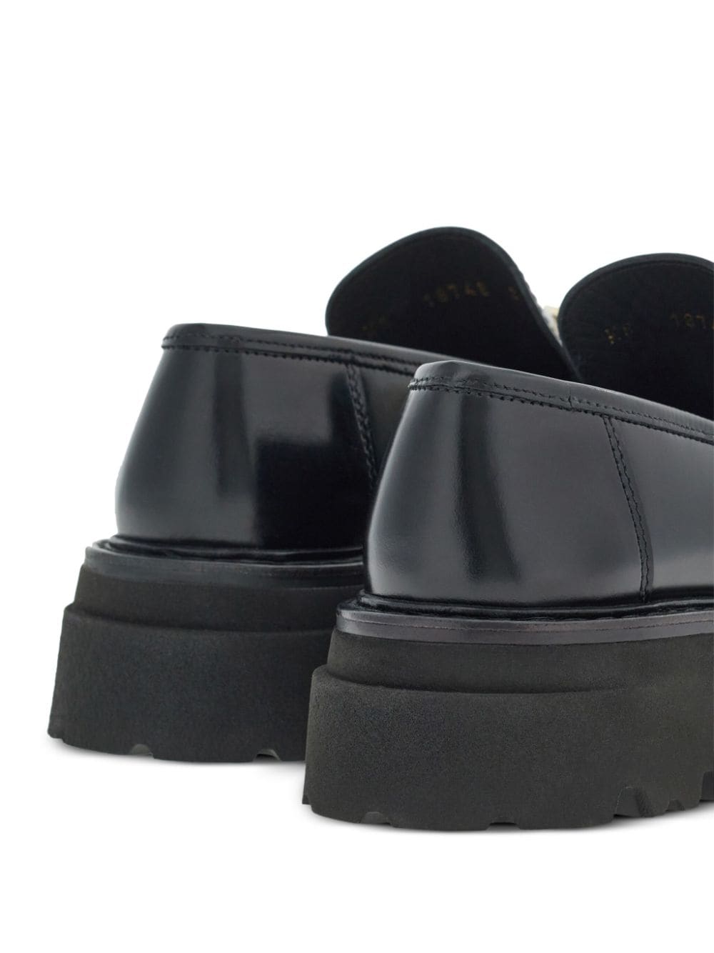 Gancini-buckle leather loafers