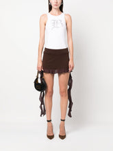Blumarine Rhinestone-Embellished Ribbed Stretch-Cotton Tank Top White