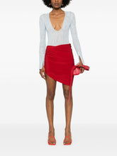 JACQUEMUS La Mini Jupe Drapeado Skirt Red