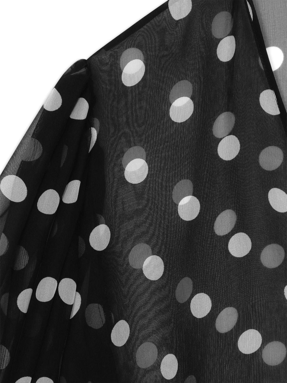 Silk chiffon black polka dot print Shirts