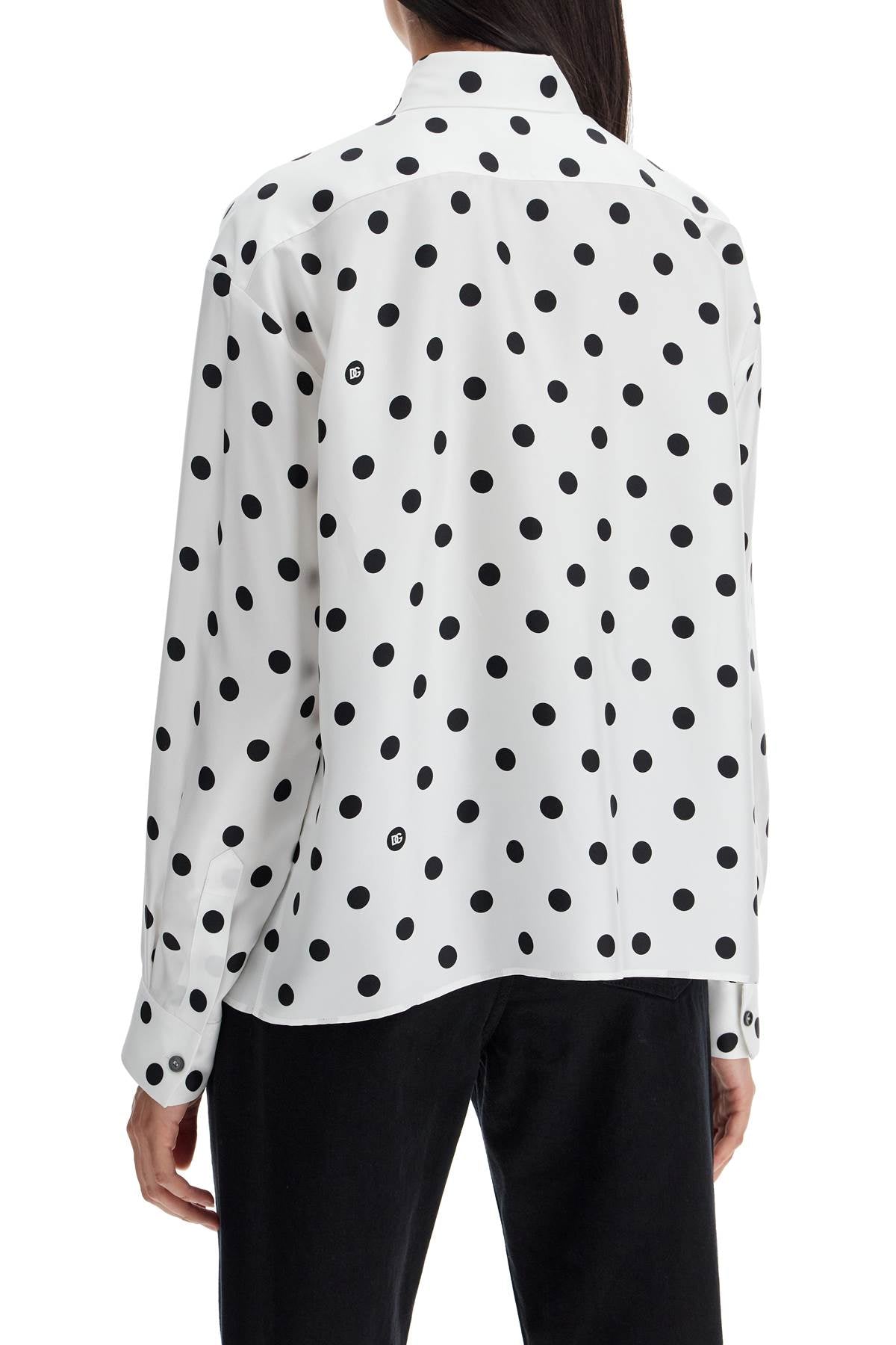 Silk polka dot print blouse