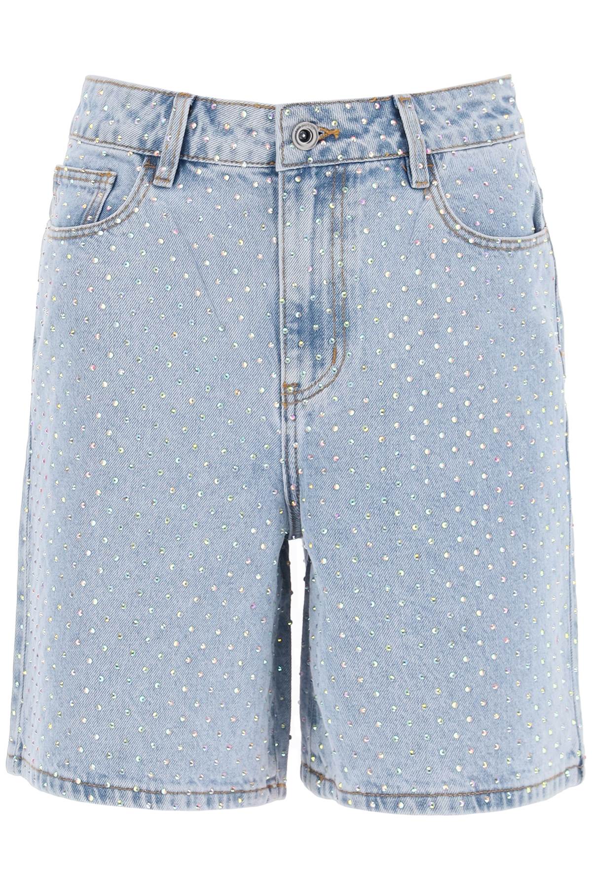 Rhinestone Embellished Bermuda Shorts