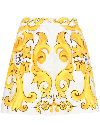 Maiolica Printed Cotton Shorts