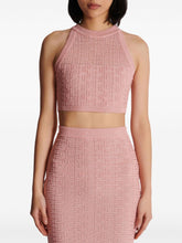 Balmain Monogram Sleeveless Knit Top Pink Pink