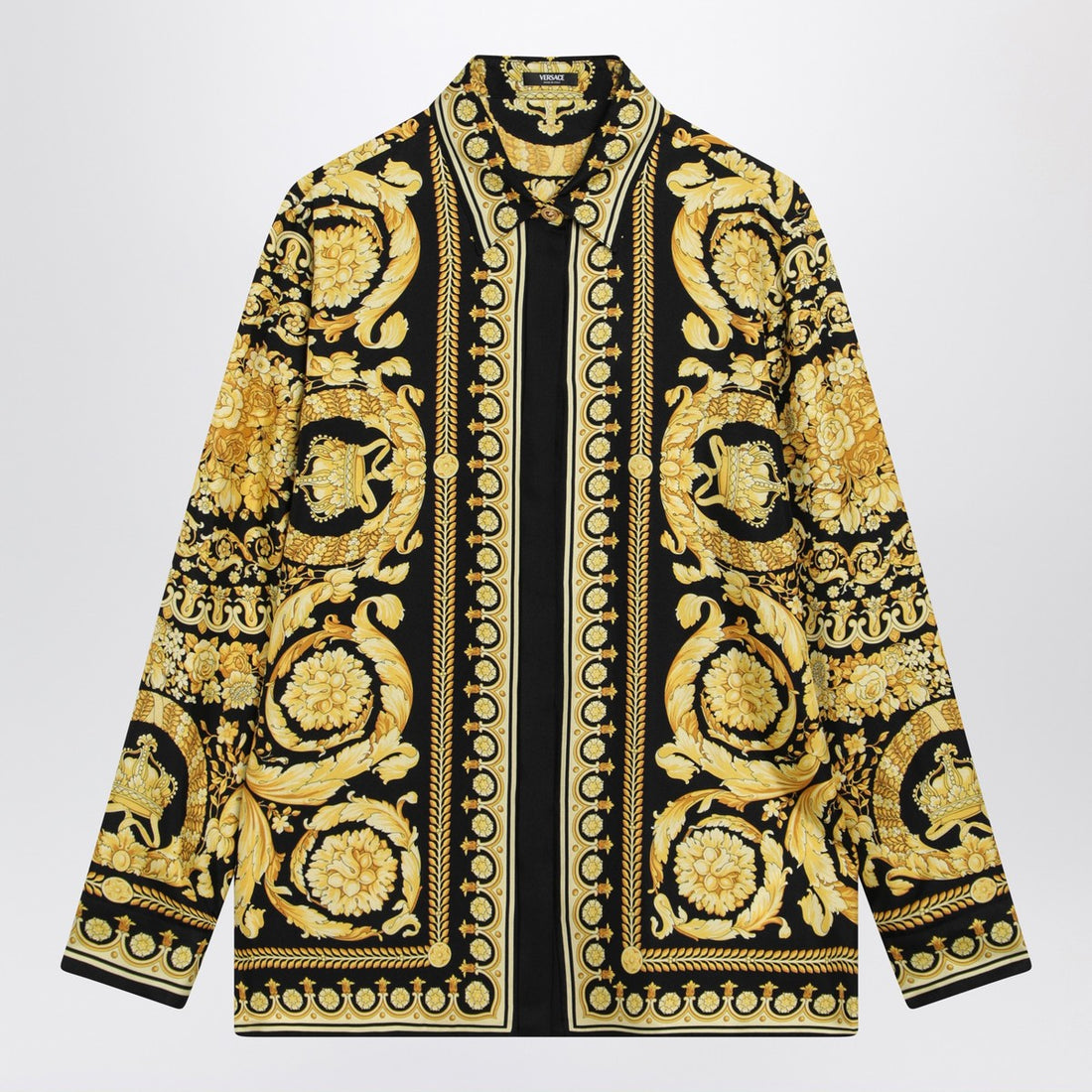 Versace Barocco Silk Twill Shirt Multicolor