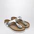 Birkenstock Gizeh Birko-Flor Slide Silver Metal