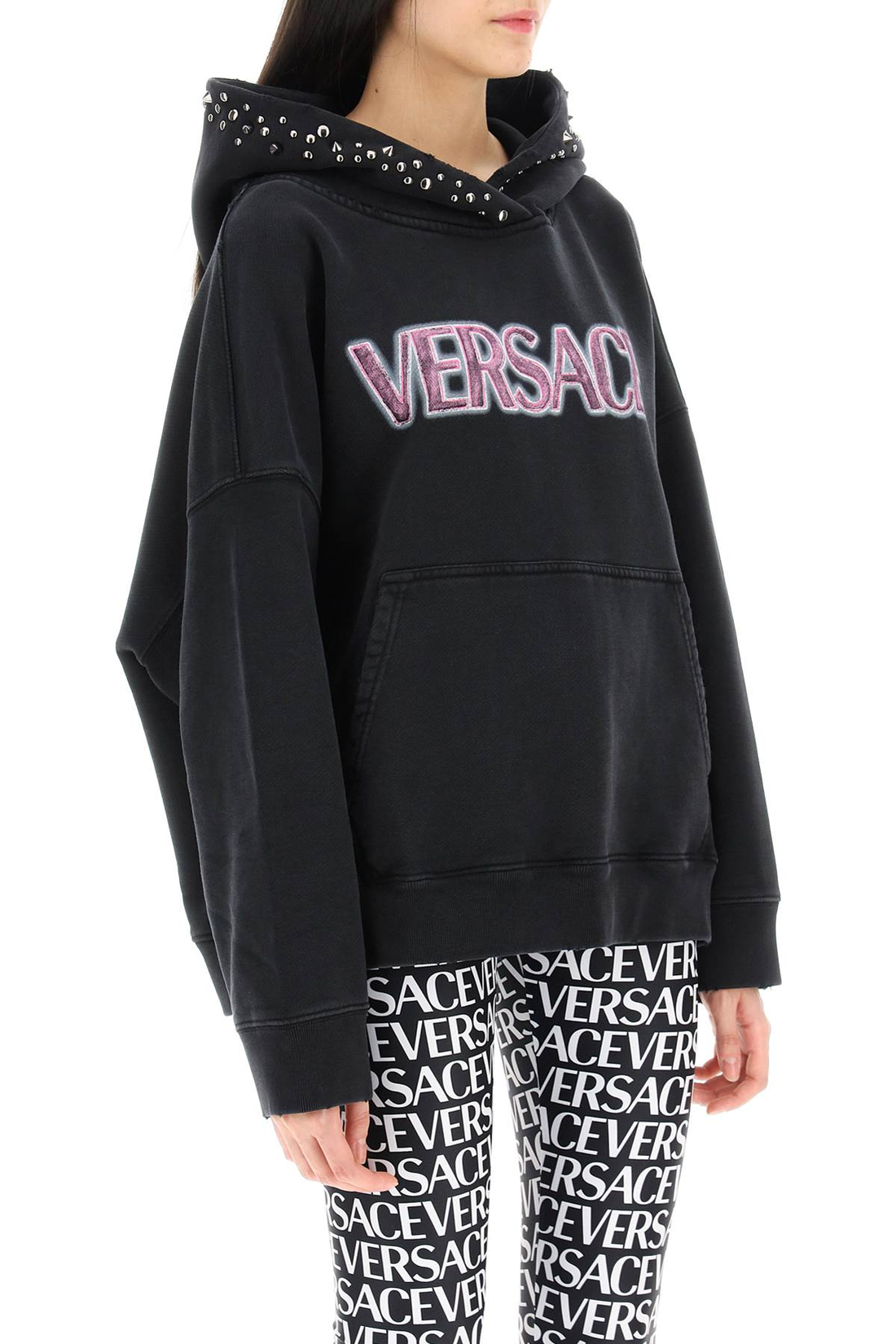 Black Cotton Oversize Hoodie