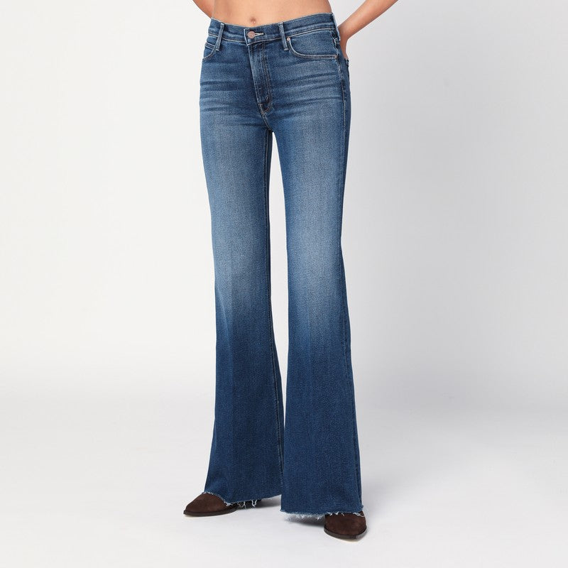 Mother The Doozy Fray Flared Stretch-Denim Jeans Blue