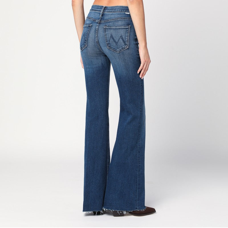 Mother The Doozy Fray Flared Stretch-Denim Jeans Blue