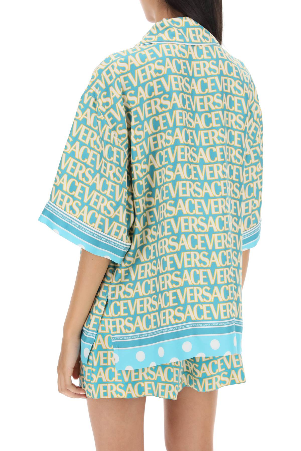 Versace Allover Polka Dot short-sleeved shirt