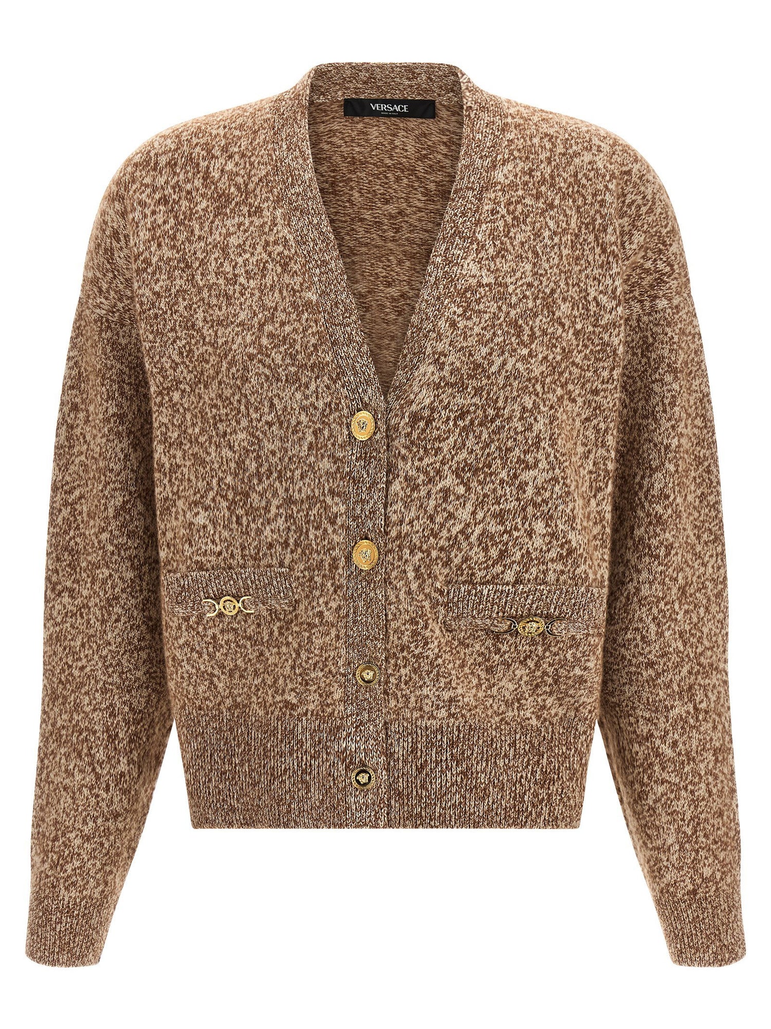 Versace Medusa 95 Button Cardigan Beige
