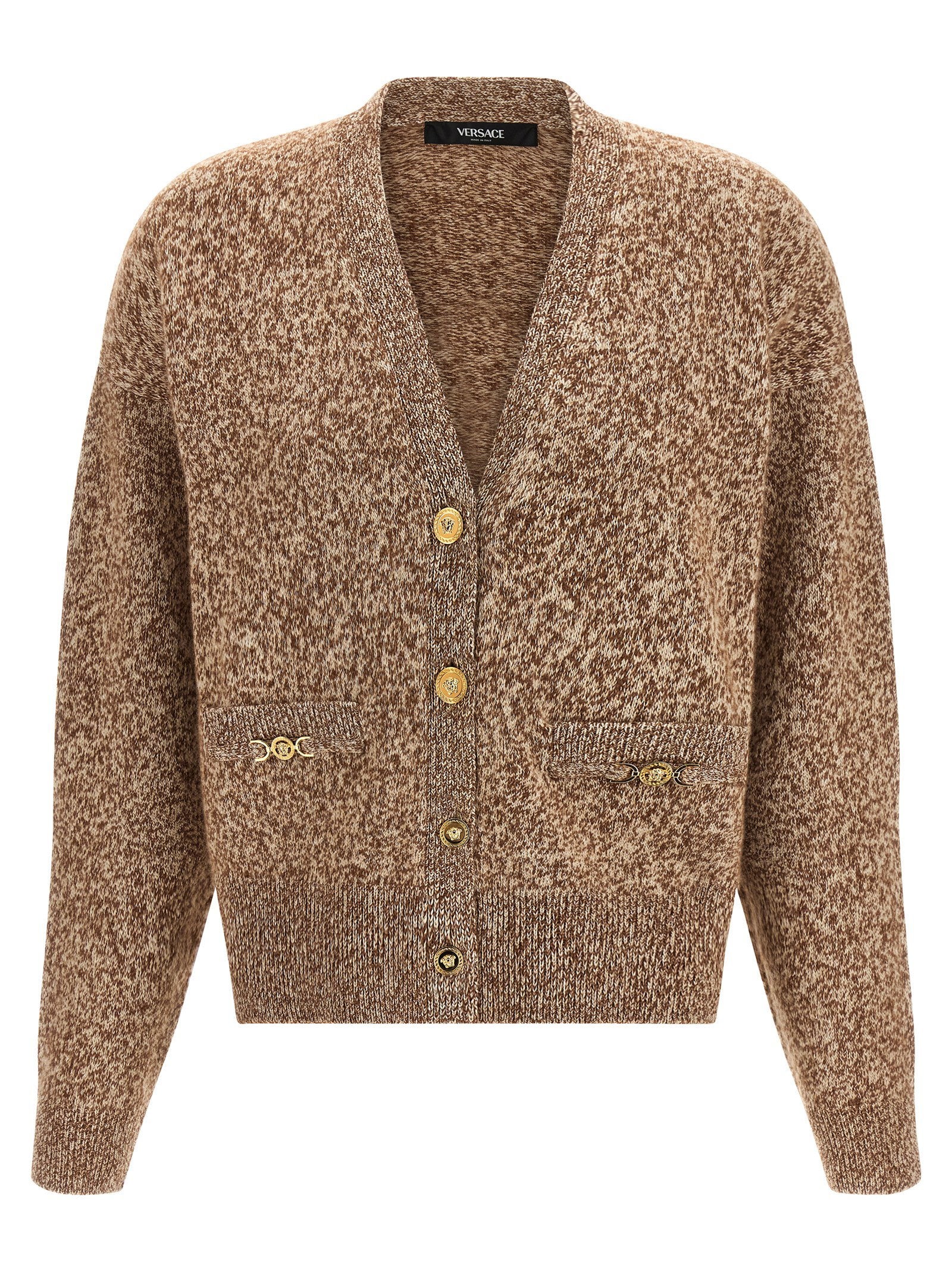 Versace Medusa 95 Button Cardigan Beige
