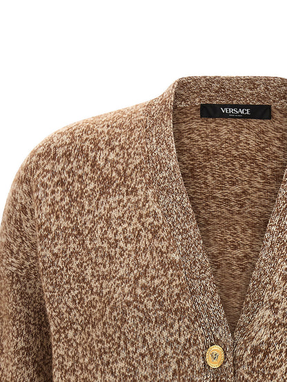 Versace Medusa 95 Button Cardigan Beige
