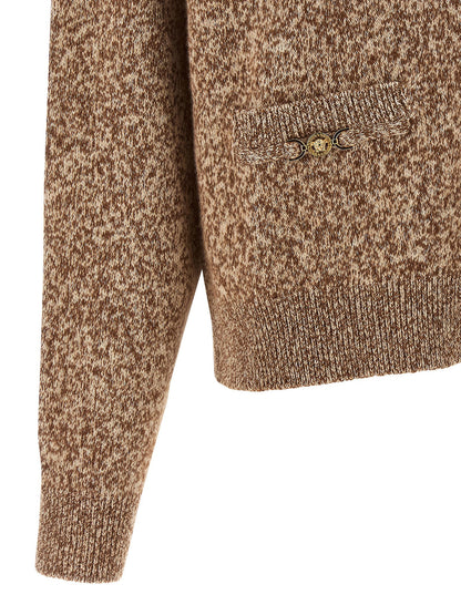 Versace Medusa 95 Button Cardigan Beige