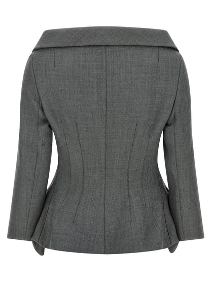 Magda Butrym 02 Blazer Gray