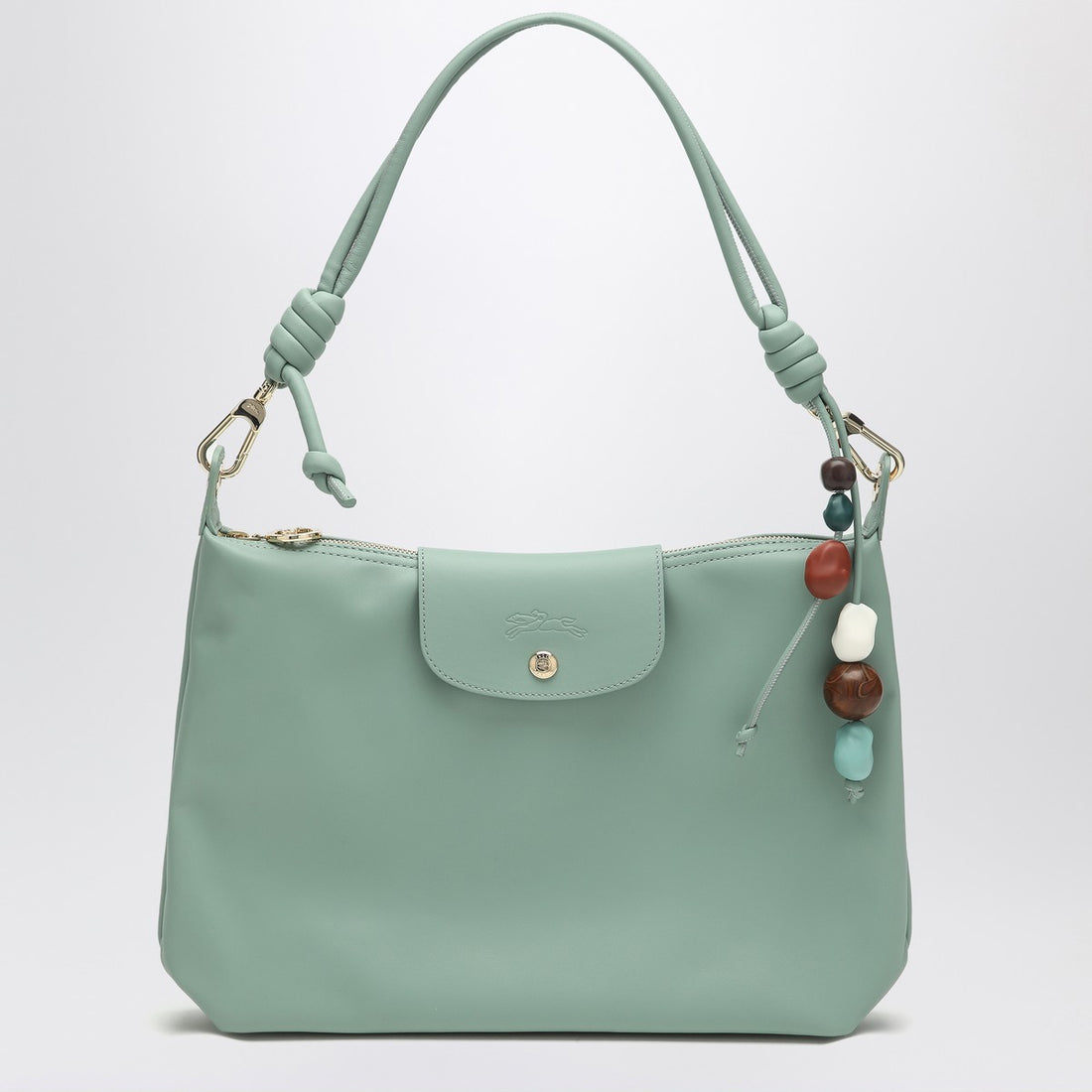 Longchamp Celadon Le Pliage Xtra Leather Hobo Bag Light Blue