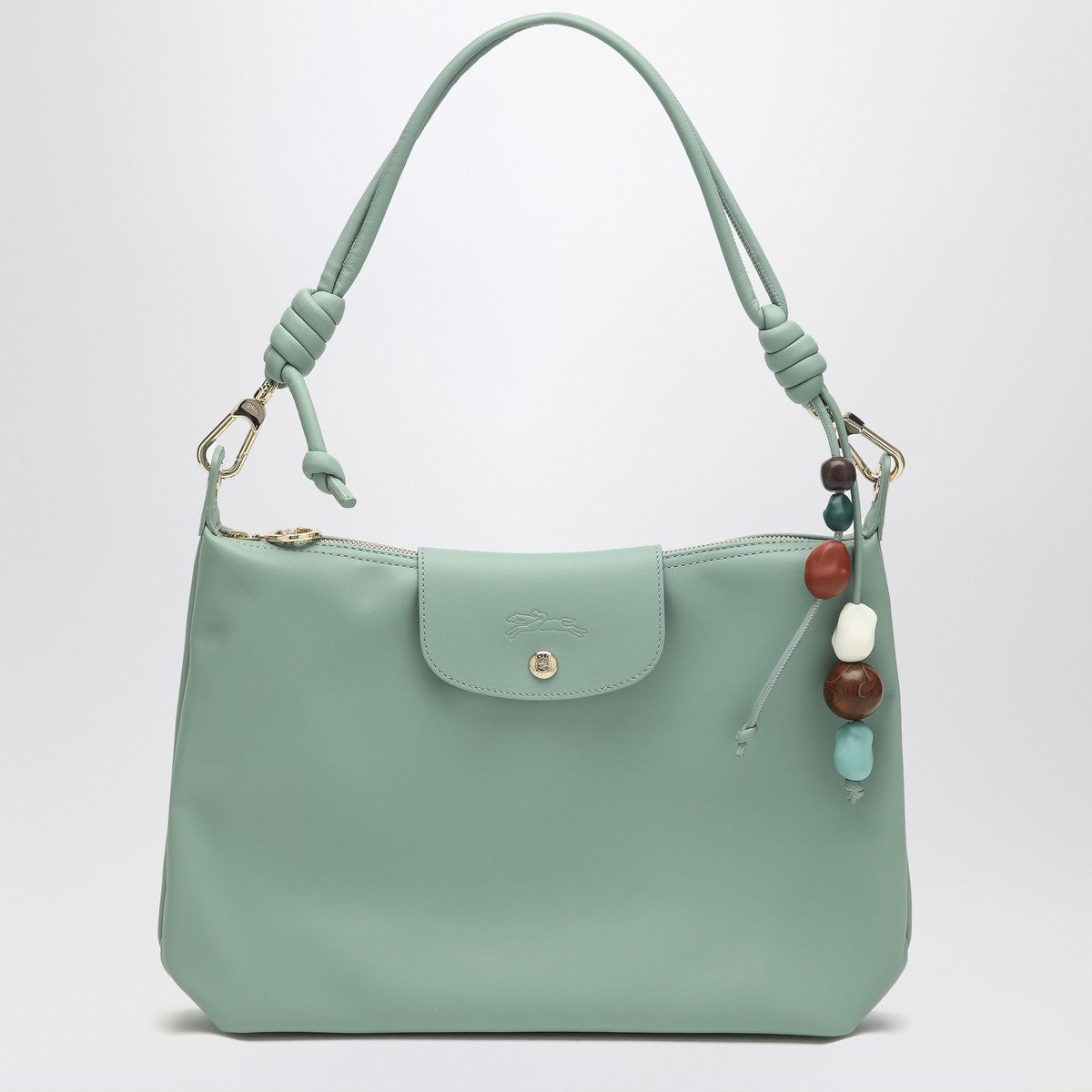 Longchamp Celadon Le Pliage Xtra Leather Hobo Bag Light Blue